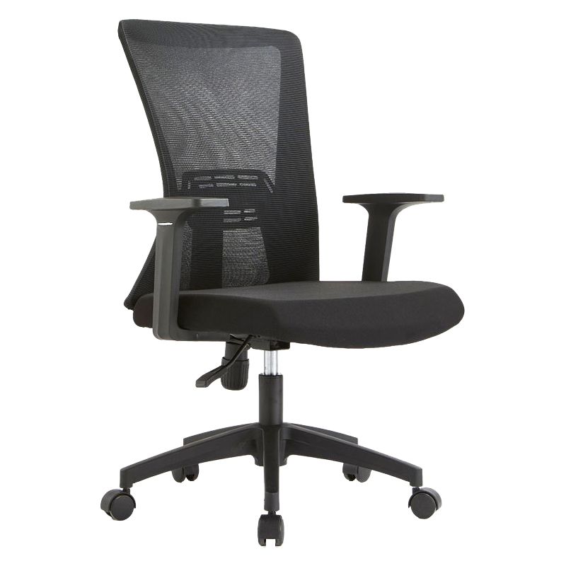 Fixed Arms Office Chair Microfiber Desk High Back Chair Wheels Ergonomic