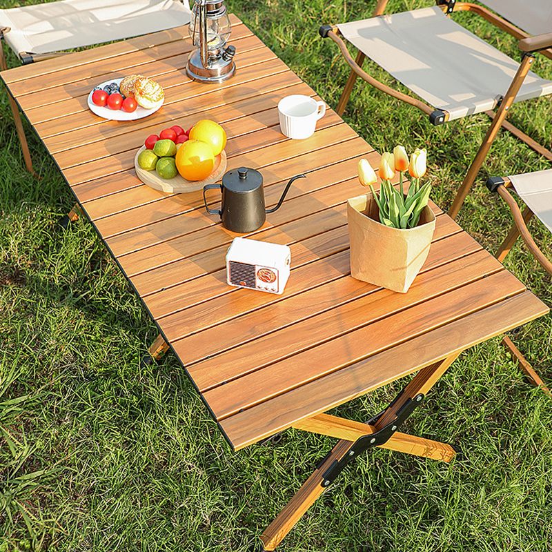 Modern Style Patio Table Outdoor Simple Yellow Metal Camping Table