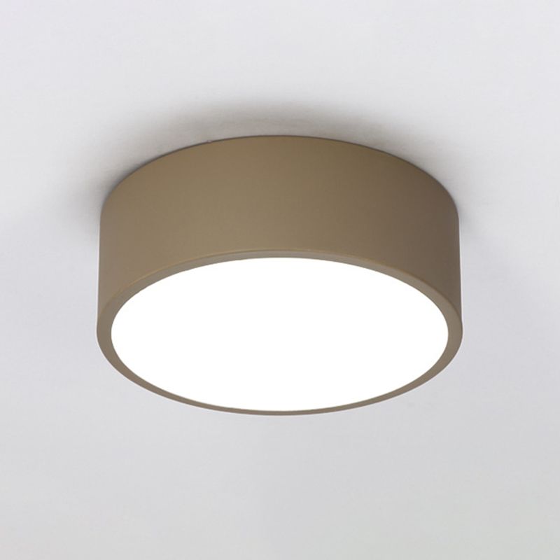 Drum Flush Mount Light Fixtures Zeitgenössische Weiße gläserne Decke Licht Armaturen für Schlafzimmer