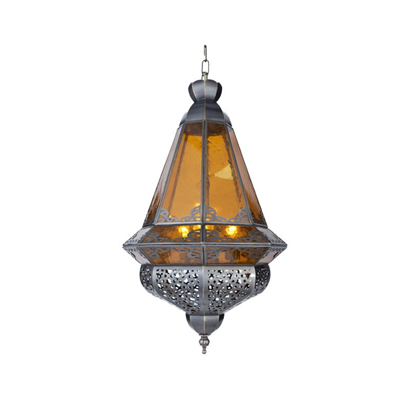 Lámpara colgante de 1 luz Luz de sala de estar vintage con tono de metal de cono en gris