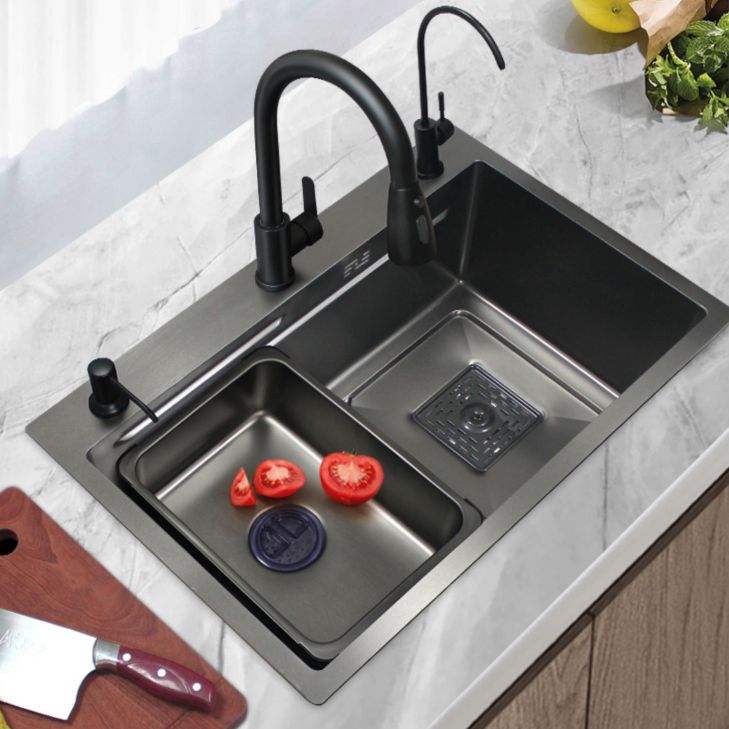 Modern Single Bowl Sink Solid Color Kitchen Sink with Drain Strainer Kit