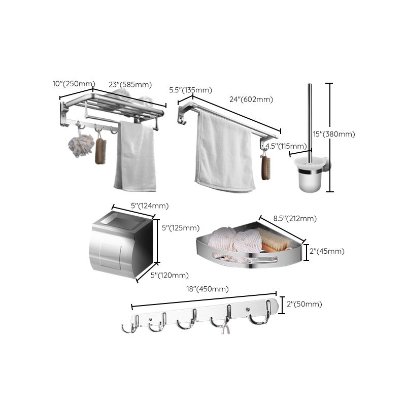 Modern Stainless Steel Bath Shelf Paper Holder Bath Hardware Set