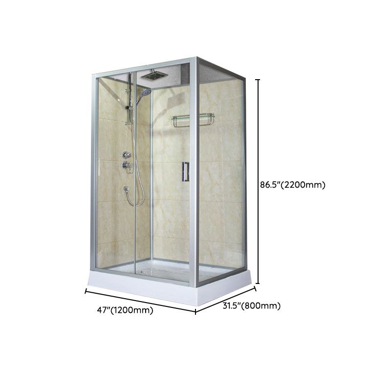 Modern Shower Kit with Base Foundation Sliding Door Shower Stall