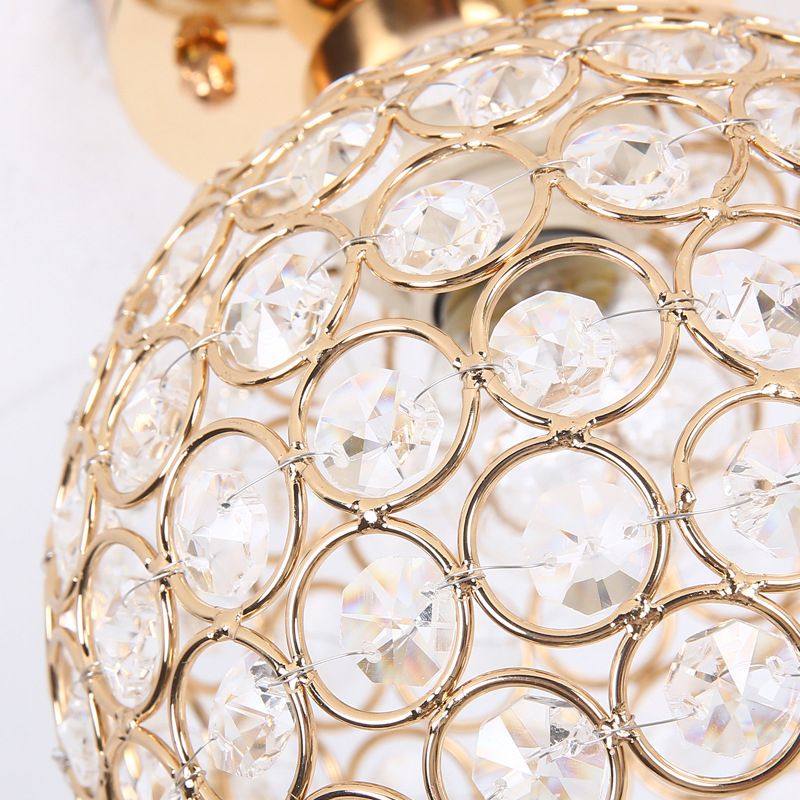 Houehold Crystal Ceiling Light Simple Flush Mount Light Fixture for Bedroom