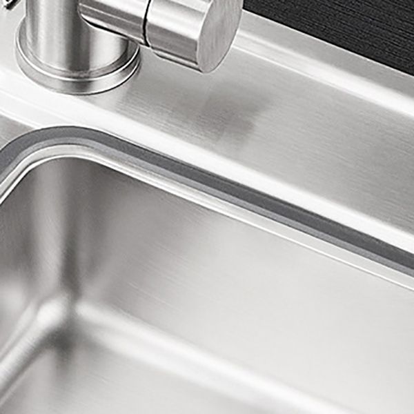 Classic Stainless Steel Sink Overflow Hole Kitchen Sink with Faucet