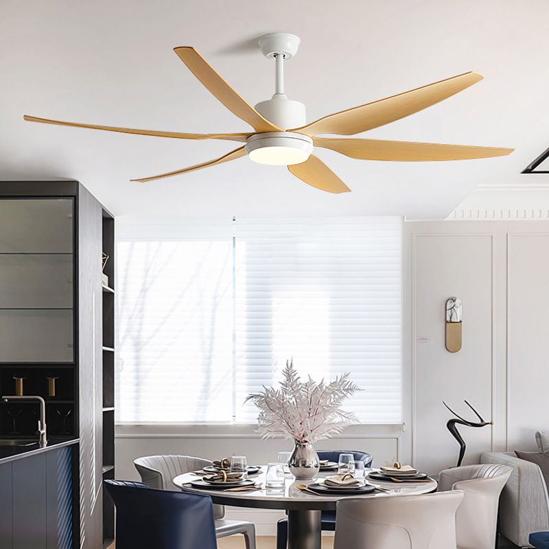 Simple Style LED Ceiling Fan 6-Blade Fan Lighting for Dining Room