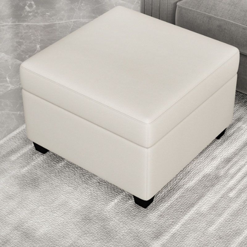 Modern Storage Ottomans Square Leather Storage Ottomans with Legs