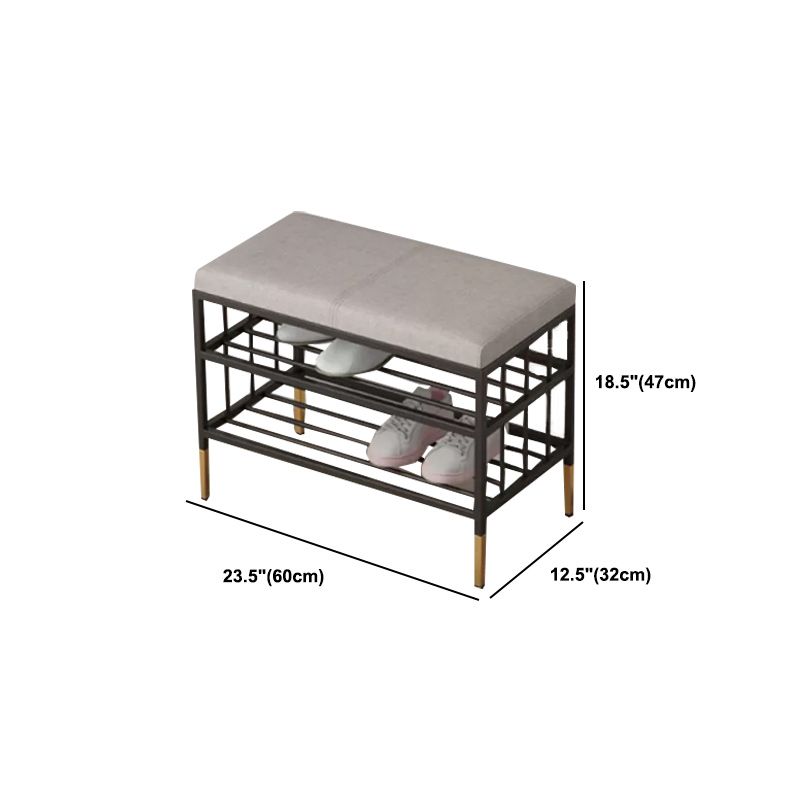 12.6"W Upholstered with Storage Bench Solid Color Bench with Legs