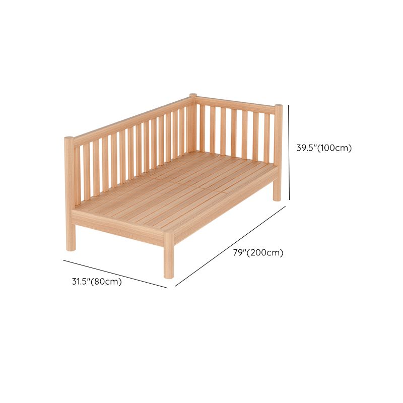 Convertible Solid Wood Baby Crib Glam Nursery Bed with Guardrail