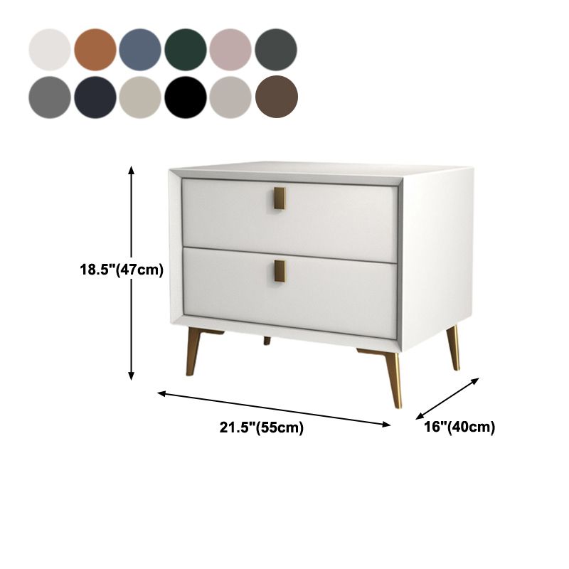 Glam 19'' Tall Bed Nightstand Solid Wood 2-drawer Legs Included Accent Table Nightstand