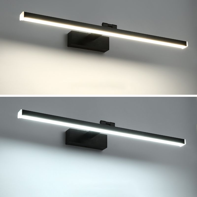 Linear Shade Swing Arm Wall Lighting Modern Style Metal 1 Light Sconce Lamp in Black