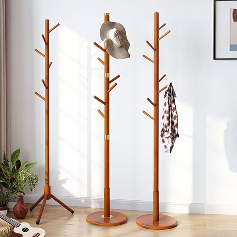 71"H Scandinavian Hall Tree Bedroom Modern Solid Wood Coat Hang with Hangers