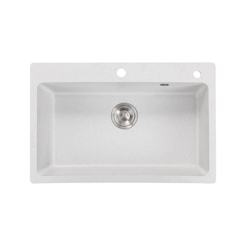 Quartz Single Bowl Kitchen Sink Rectangle Shape Kitchen Sink with Basket Strainer