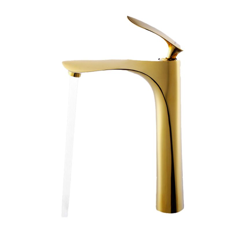 Modern Brass Bathroom Sink Faucet Lever Handles Sink Faucet with 1 Hole