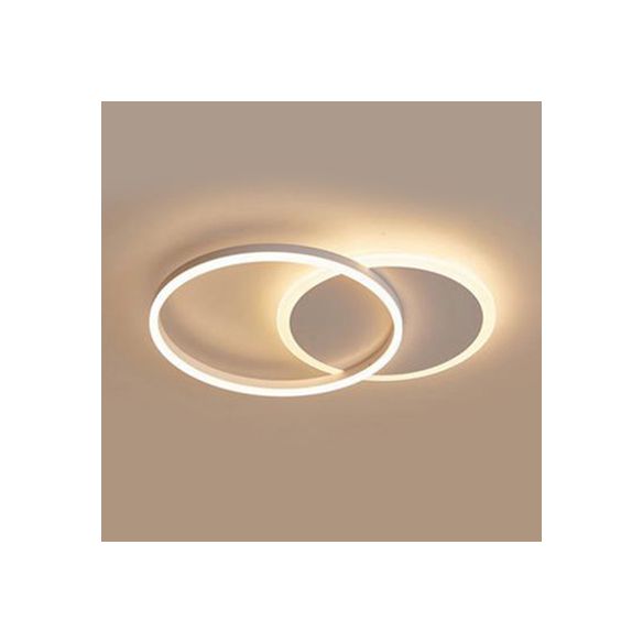 Acrylic Halo-Like Ring Flush Ceiling Light Simple LED 2/3/5 Lights White Flush Mount Ceiling Light Fixture in Warm/White Light