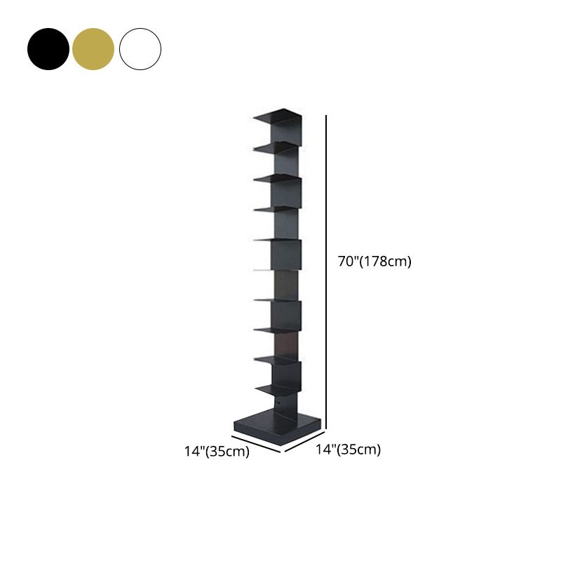 Glam Vertical Corner Bookshelf Iron Closed Back Bookcase for Home