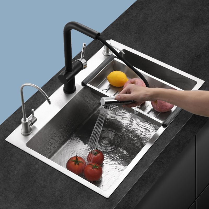 Contemporary Kitchen Sink Corrosion Resistant Kitchen Sink with Faucet