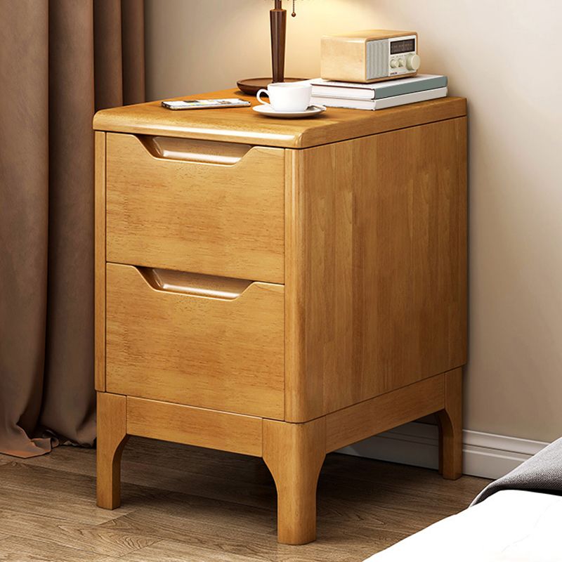 20 Inch H Nightstand 2-Drawer Storage Solid Wood Legs Included Night Table