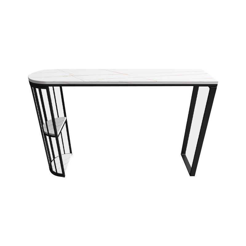 Modern Black and White Event and Cocktail Table Marble Storage Counter Table