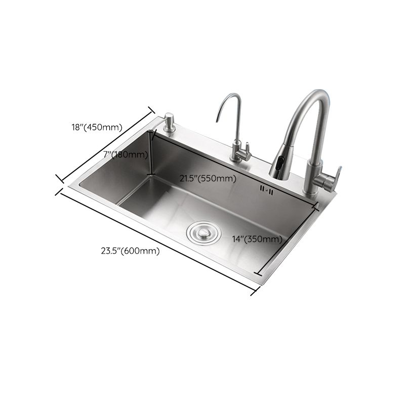 Contemporary Kitchen Sink Corrosion Resistant Kitchen Sink with Faucet