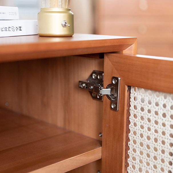 White/black/walnut/cherry Rattan with Storage Rack Nightstand