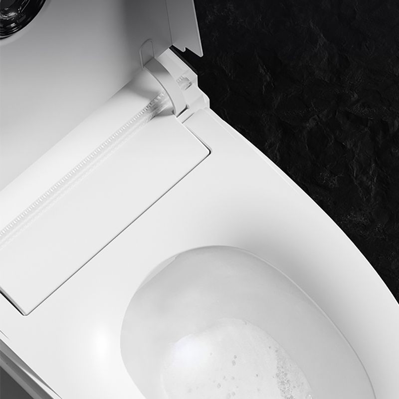 White Smart Toilet Elongated Bidet Seat with Unlimited Warm Water