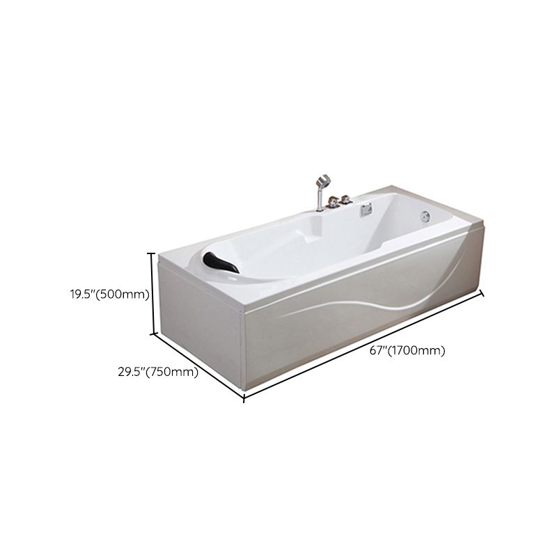 Modern Back to Wall Bathtub Rectangular Antique Finish Soaking Bath Tub