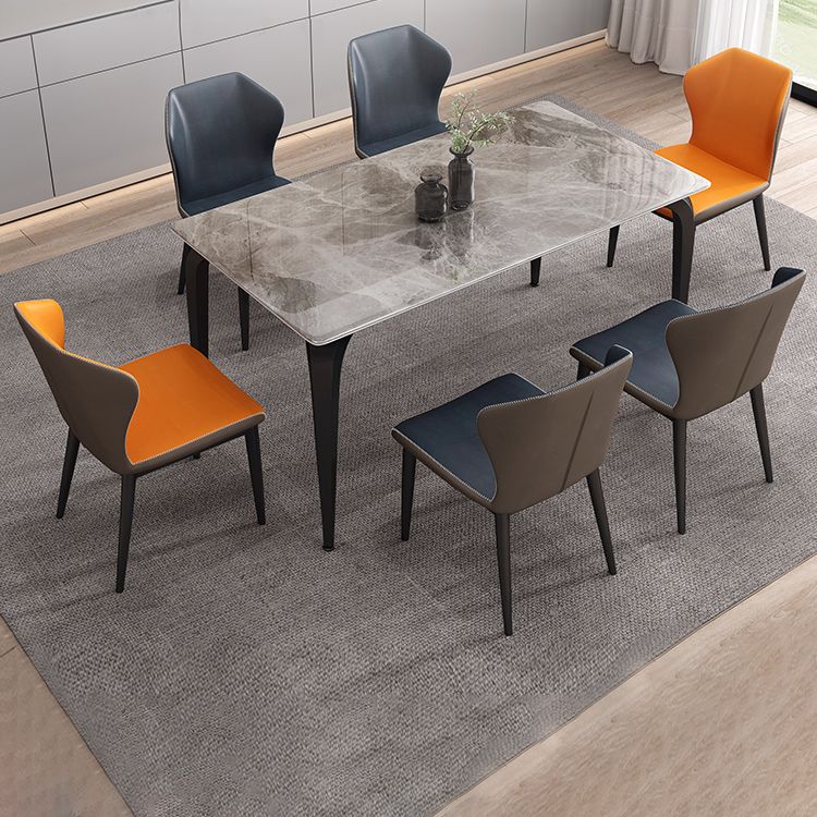 Mesa de comedor de piedra sinterizada Mesa base de 4 patas de estilo industrial para comedor