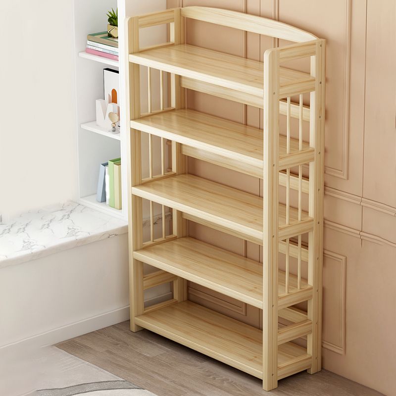 Scandinavian Standard Kids Bookcase Natural Solid Wood Freestanding Shelf