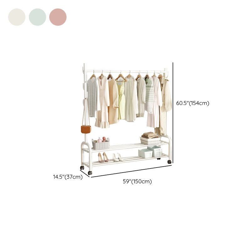 Contemporary Coat Rack Free Standing Metal Coat Hanger with Storage Shelving