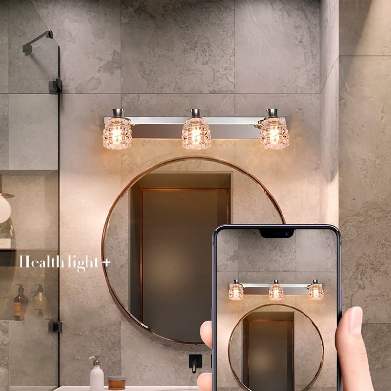 Modern Style Makeup Mirror Light Bathroom Stainless Steel Simple Mirror Lamp Fixture