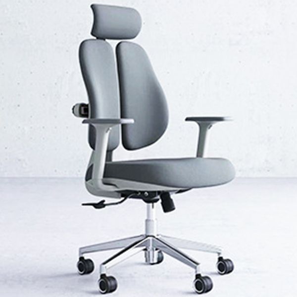 Modern Desk Chair Mesh Computer Chair Mid-Back Chair in Gray/Black