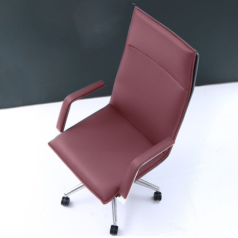 Modern Style Swivel Executive Chair Leather Tilt Mechanism Office Chair