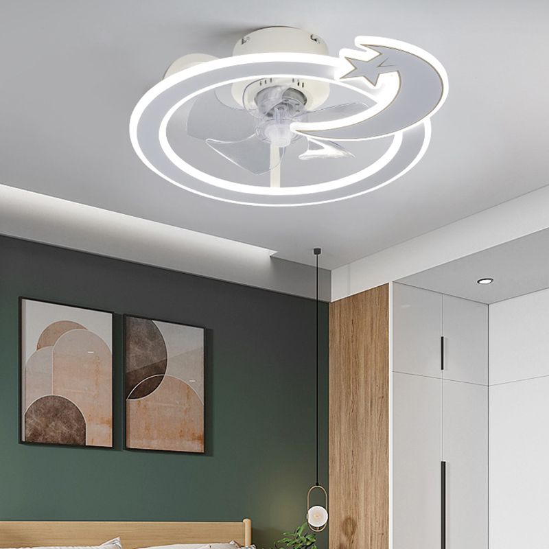 Lampada a ventola a soffitto circolare minimalista ACRILICA ACRILICA LED LADURA SEMIFICA