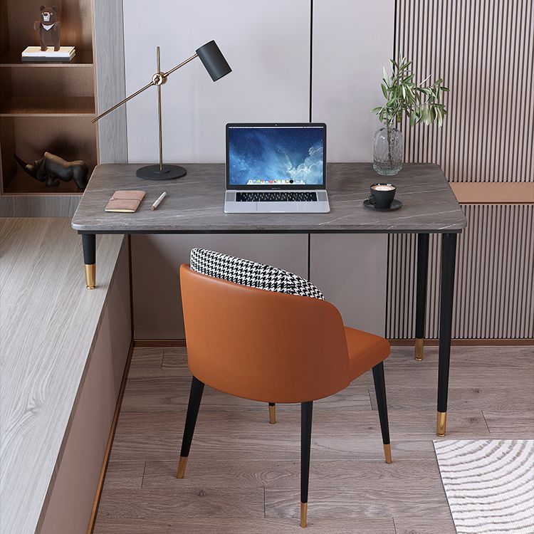 Contemporary Writing Desk Curved with Metal Legs Office Desk for Bedroom