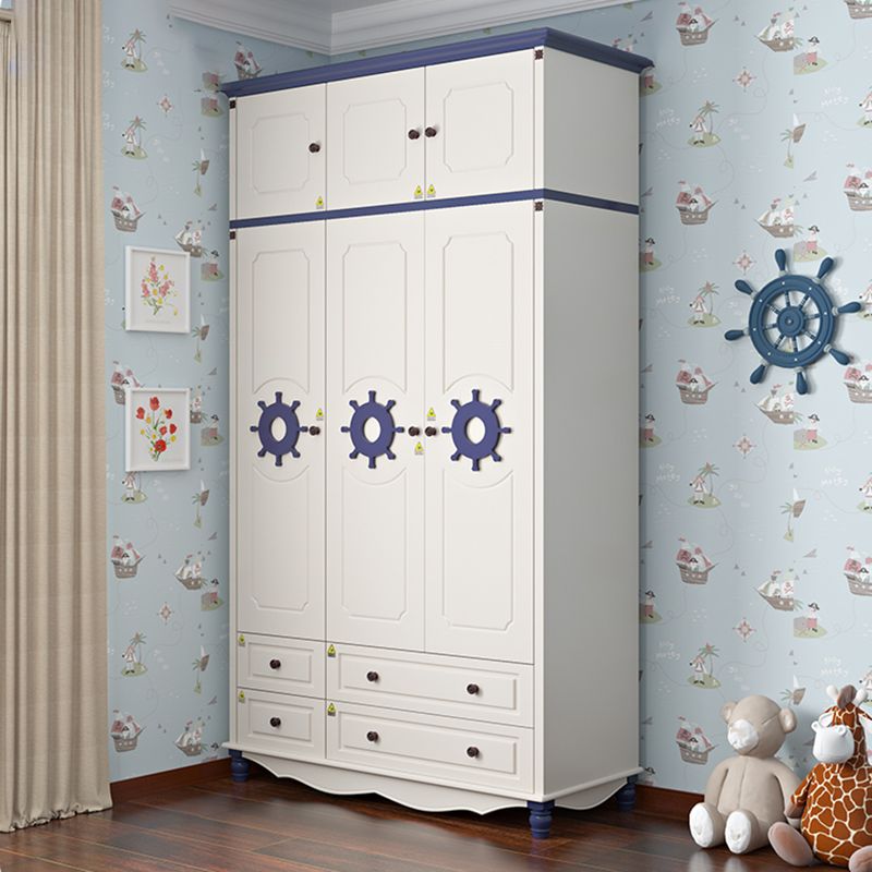 Manufactured Wooden Kids Closet Bedroom Wardrobe Closet with Drawers