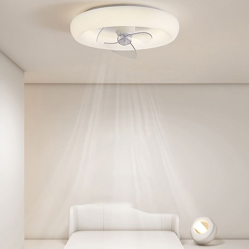 Modern White Single Ceiling Fan Lamp LED Ceiling Fan Light with Acrylic