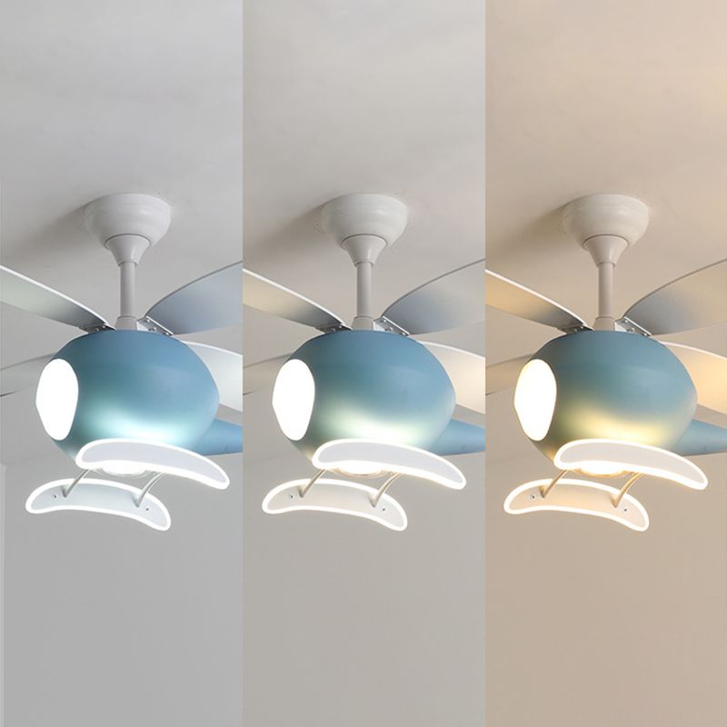Nordic Ceiling Fan Light Fixture Creative LED Ceiling Lamp for Children's Bedroom