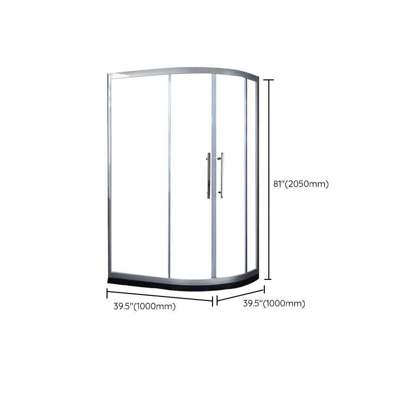 Double Sliding Shower Kit Rounded Shower Kit with Fixed Panel