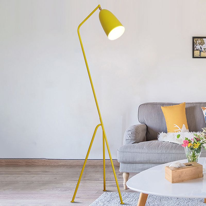 Modern Style Cone Shape Floor Lamp Metal 1 Light Adjustable Floor Lamp for Living Room