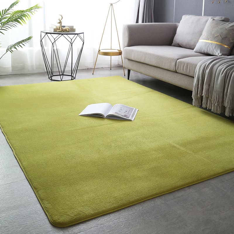 Indoor Carpet Pure Color Polyester Area Rug Anti-Slip Easy Care Rug for Bedroom