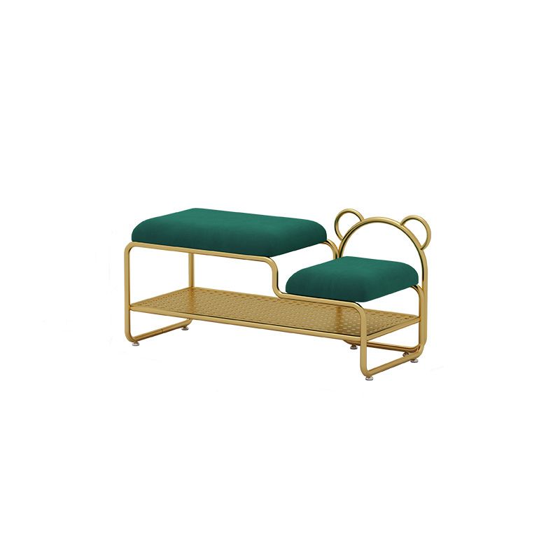 12.48-inch W Metal Entryway Bench Cushioned Seating Bench with Shoe Storage