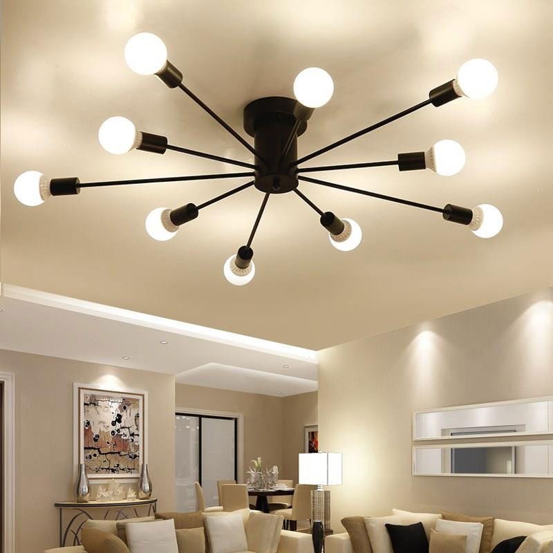 Modernism Flush Mount Lighting Black/Golden Ceiling Light for Foyer