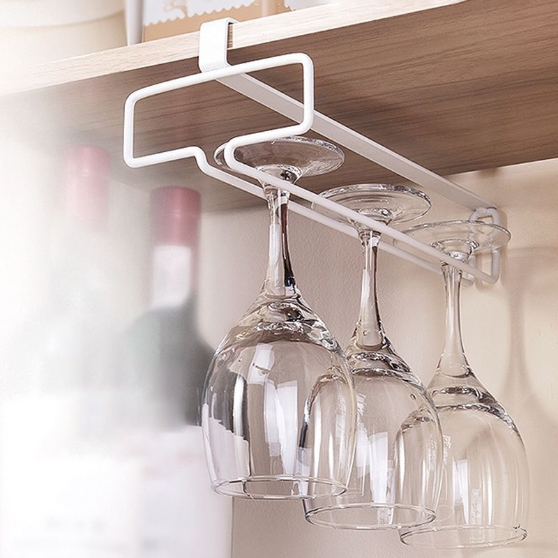 Contemporary Metal Hanging Wine Rack Wine Stemware Holder for Kitchen