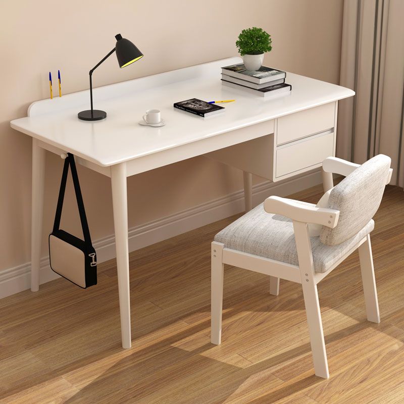 Parsons Modern Rubberwood Office Desk Solid Wood Writing Desk for Home