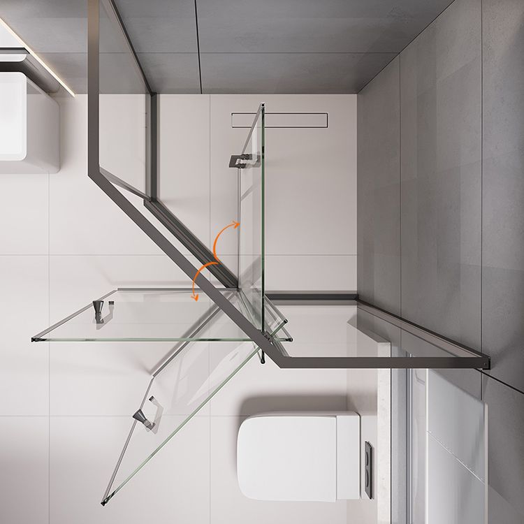 Contemporary Shower Stall Clear Neo-Angle Semi-Frameless Shower Stall