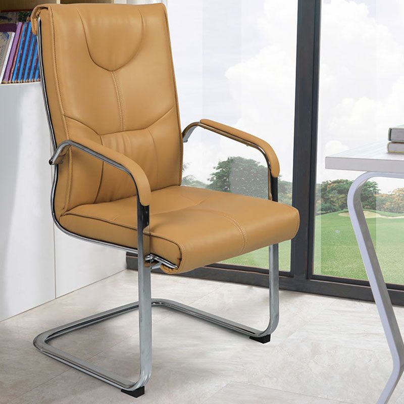 Modern Computer Chair Fixed Arms Chair High Back Leather Chair