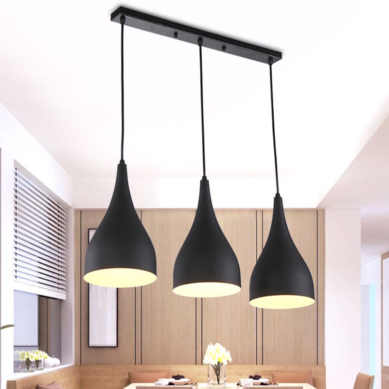 Industrial Style Circle Hanging Ceiling Light Metal Pendant Lighting Fixture in Black