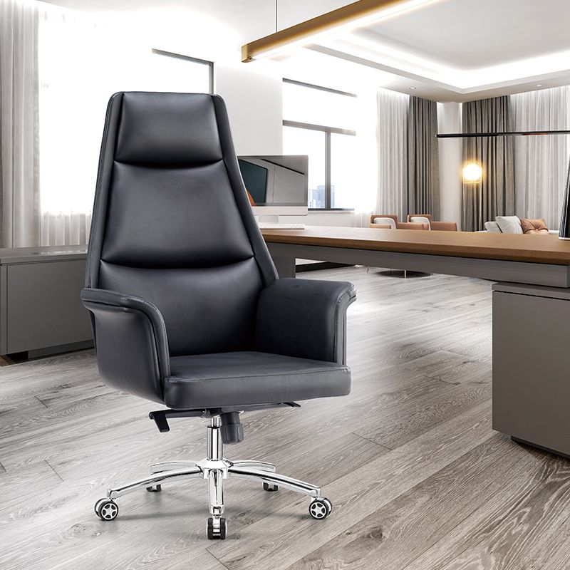 Modern Armless Office Chair No Distressing Ergonomic Desk Chair with Wheels