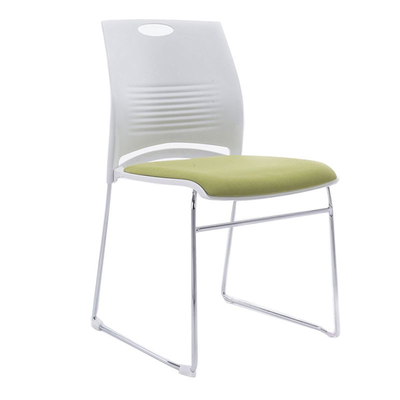 Low Back Armless Conference Chair Ergonomic Silver Steel Frame Chair